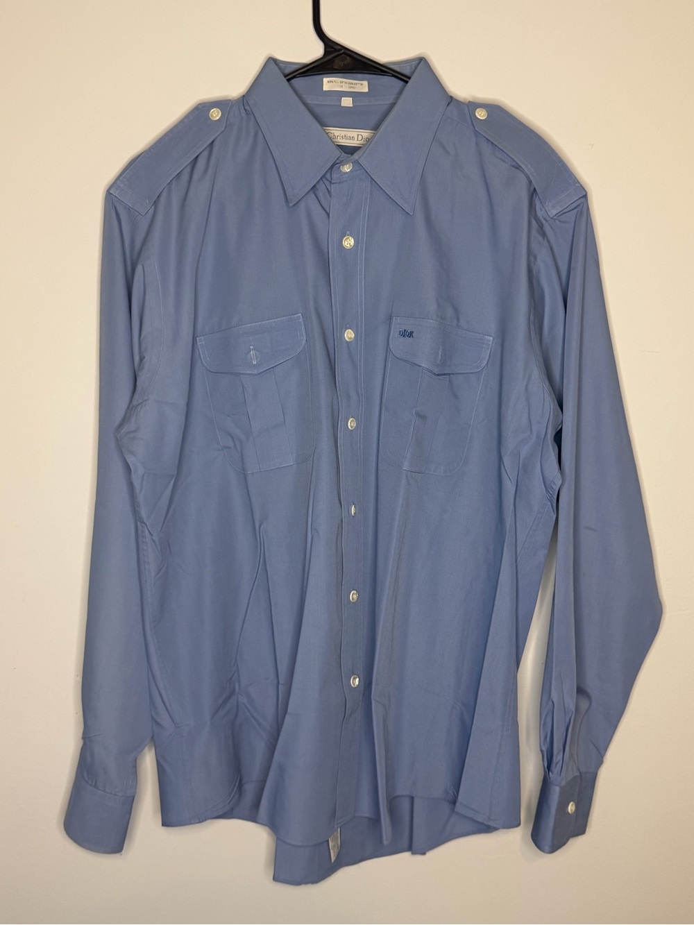 Dior Men’s Blue Long-Sleeve Button-Down Shirt